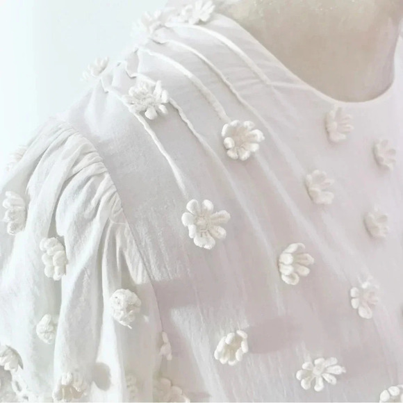Cami NYC Carolina Floral Applique White Long Sleeve Mini Dress Size Small - Picture 9 of 16